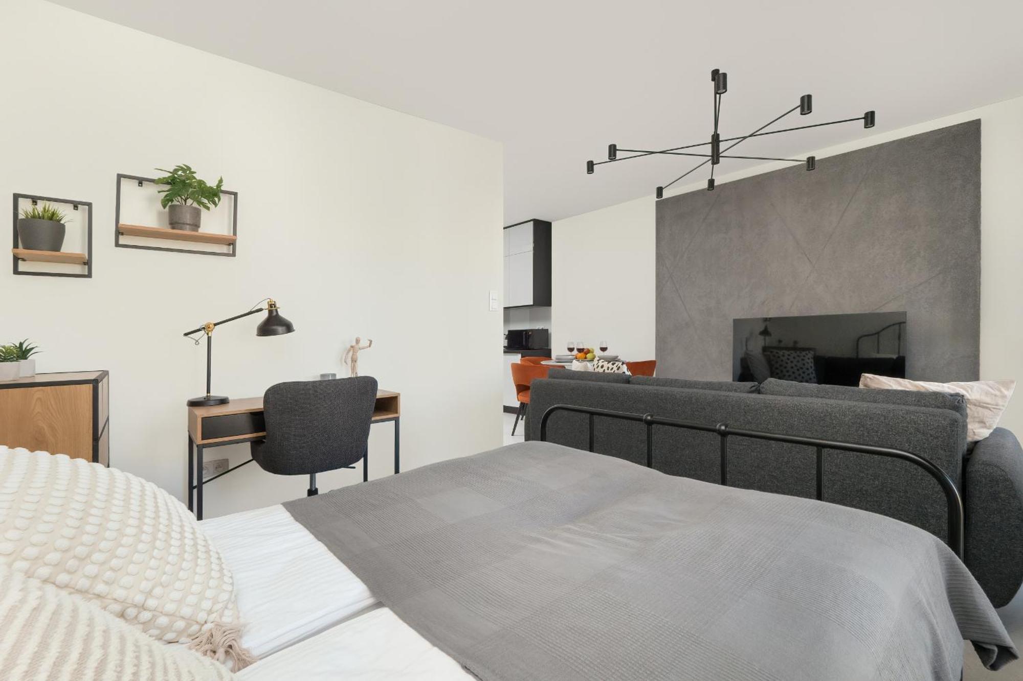 Luksusowe Studio W Lodzi Z Biurkiem, Balkonem I Klimatyzatorem By Renters Prestige Екстер'єр фото